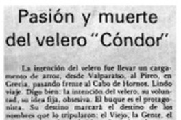 Pasión y muerte del velero "Cóndor"