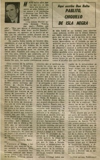 Pablito, chiquillo de Isla Negra