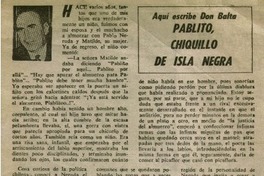 Pablito, chiquillo de Isla Negra