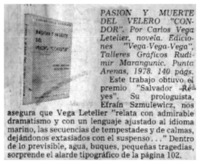 Pasión y muerte del velero "cóndor".