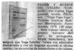 Pasión y muerte del velero "cóndor".