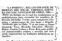 "La Porota", relato infantil