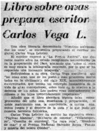 Libro sobre onas prepara escritor Carlos Vega L.