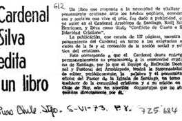 Cardenal Silva edita un libro.