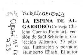 La espina de algarrobo.