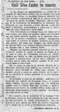 Raúl Silva Castro ha muerto