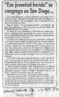 "Esa juventud herida" se congrega en San Diego.