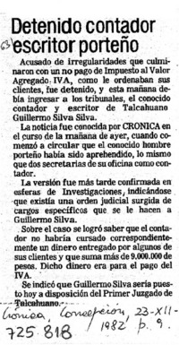 Detenido contador escritor porteño.