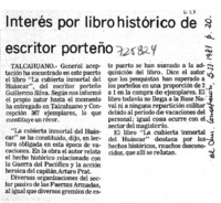 Interés por libro histórico de escritor porteño.