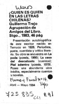 ¿Quién es quién en las letras chilenas?.