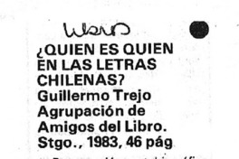 ¿Quién es quién en las letras chilenas?.