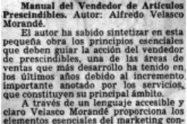 Manual del venededor de artículos prescindibles.