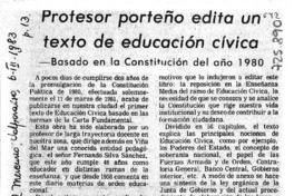 Profesor porteño edita un texto de educación cívica.