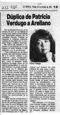Dúplica de Patricia Verdugo a Arellano.