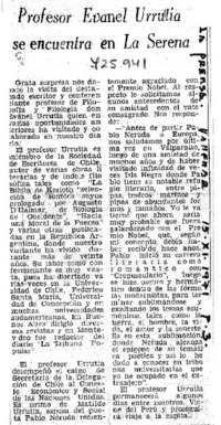 Profesor Evanel Urrutia se encuentra en La Serena.