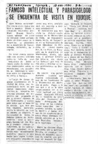 Famoso intelectual y parasicologo se encuentra de visita en Iquique.