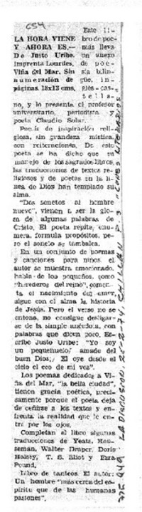 La hora viene y ahora es.