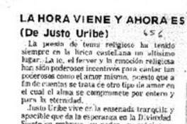 La hora viene y ahora es
