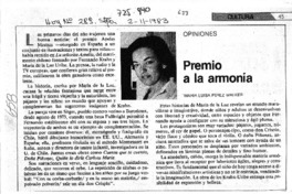 Premio a la armonía