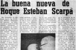 La buena nueva de Roque Esteban Scarpa.