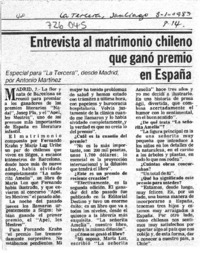 Entrevista al matrimonio chileno que ganó premio en España : [entrevistas]