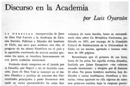 Discurso en la academia