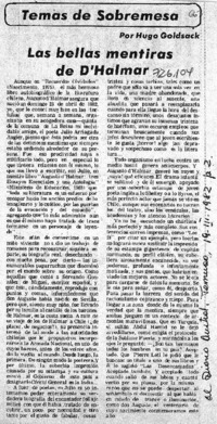 Las bellas mentiras de D'Halmar