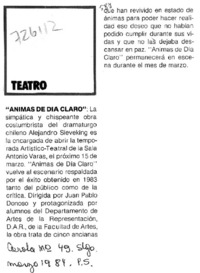 "Animas de día claro".