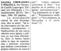 Iglesia libertadora y política.