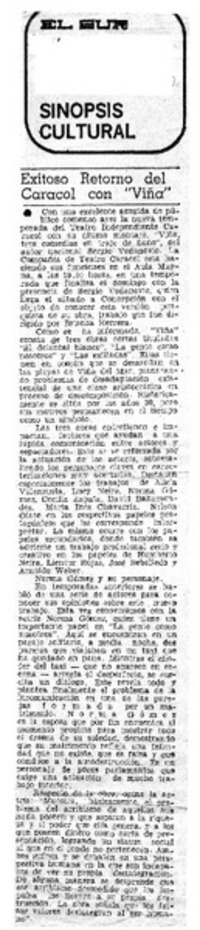 Exitoso retorno del caracol con "Viña".