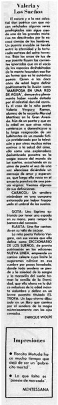 Valeria y los sueños