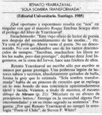 "Sola sombra transformada"