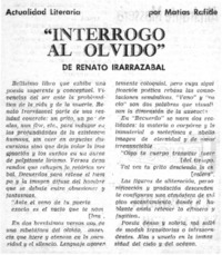 "Interrogo al olvido"