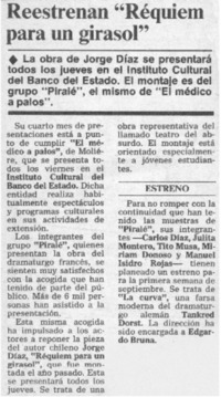 Reestrenan "Requiém para un girasol".