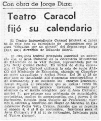Teatro caracol fijó su calendario.