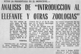 Análisis de "introducción al eledante y otras zoologías".