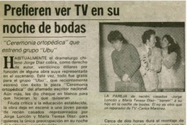 Prefieren ver Tv en su noche de bodas.