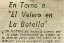 En torno a "El velero en la botella".