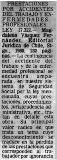 Prestaciones por accidentes del trabajo y enfermedades profesionales.