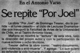 Se repite "Por Joel".