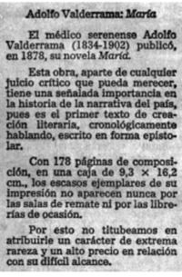 Adolfo Valderrama: María.