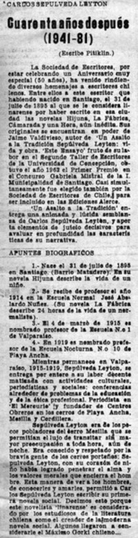 Cuarenta años después (1941-81)