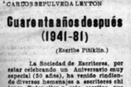 Cuarenta años después (1941-81)