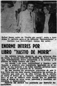 Enorme intéres por libro "Hastío de morir".