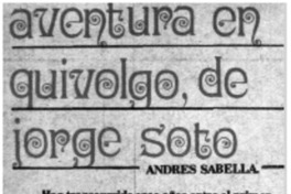 Aventura en quivolgo, de Jorge Soto