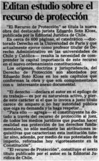 Editan estudio sobre el recurso de protección.