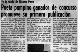 Poeta pampino ganador de concurso promueve su primera publicación.
