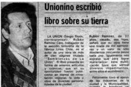 Unionino escribió libro sobre su tierra
