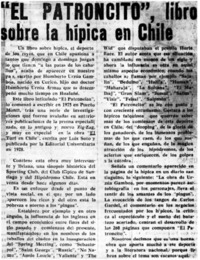 "El Patroncito", libro sobrela hípica en Chile
