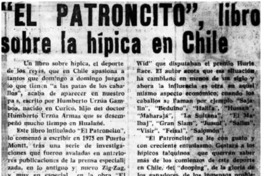 "El Patroncito", libro sobrela hípica en Chile